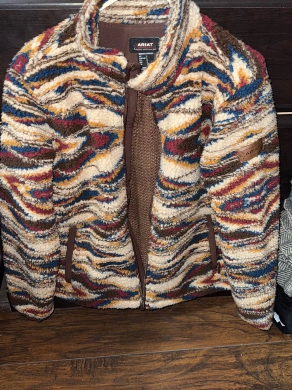 Ariat Multicolor Sherpa Zip-Front Jacket with Earthy Accents